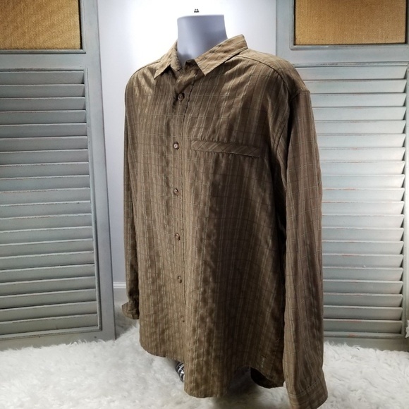 Exofficio Mens Brown Long Sleeve Button Front L - Picture 1 of 5